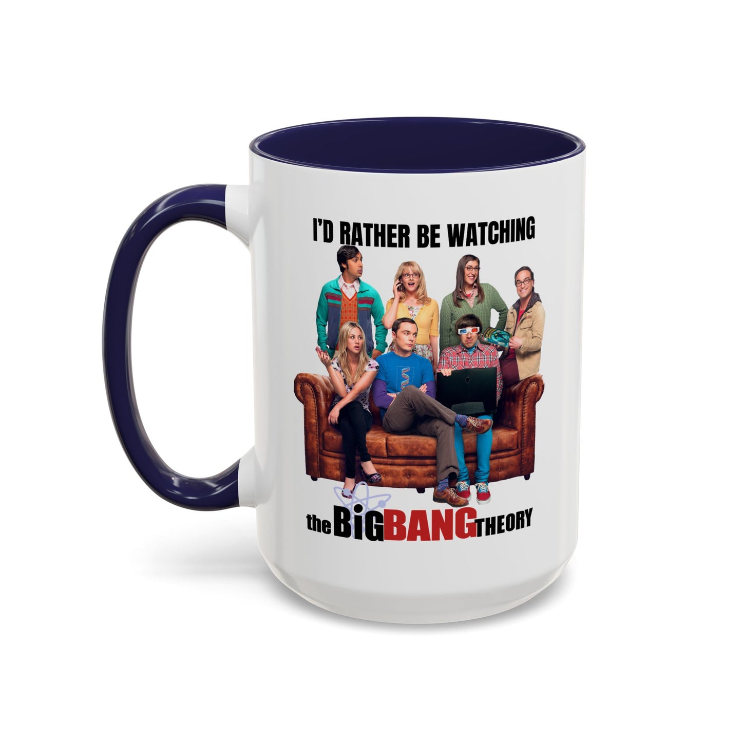 Big Bang Theory TV Show Coffee Mug Colored Handle 11 oz or 15 oz