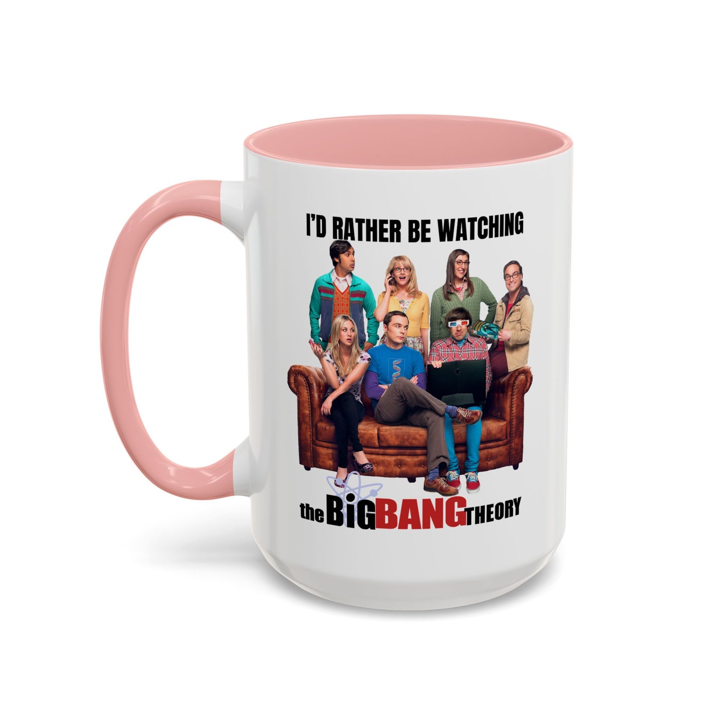 Big Bang Theory TV Show Coffee Mug Colored Handle 11 oz or 15 oz