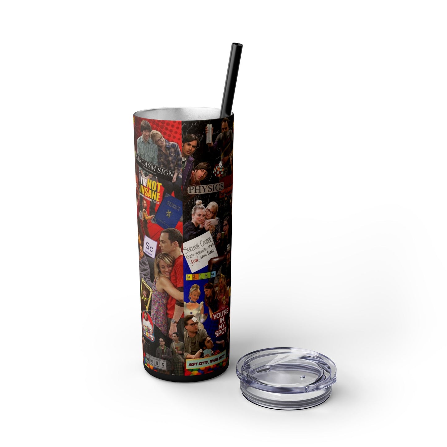 Skinny Tumbler - Sheldon Cooper Bazinga Physics TV Show Nerd The Big Bang Theory