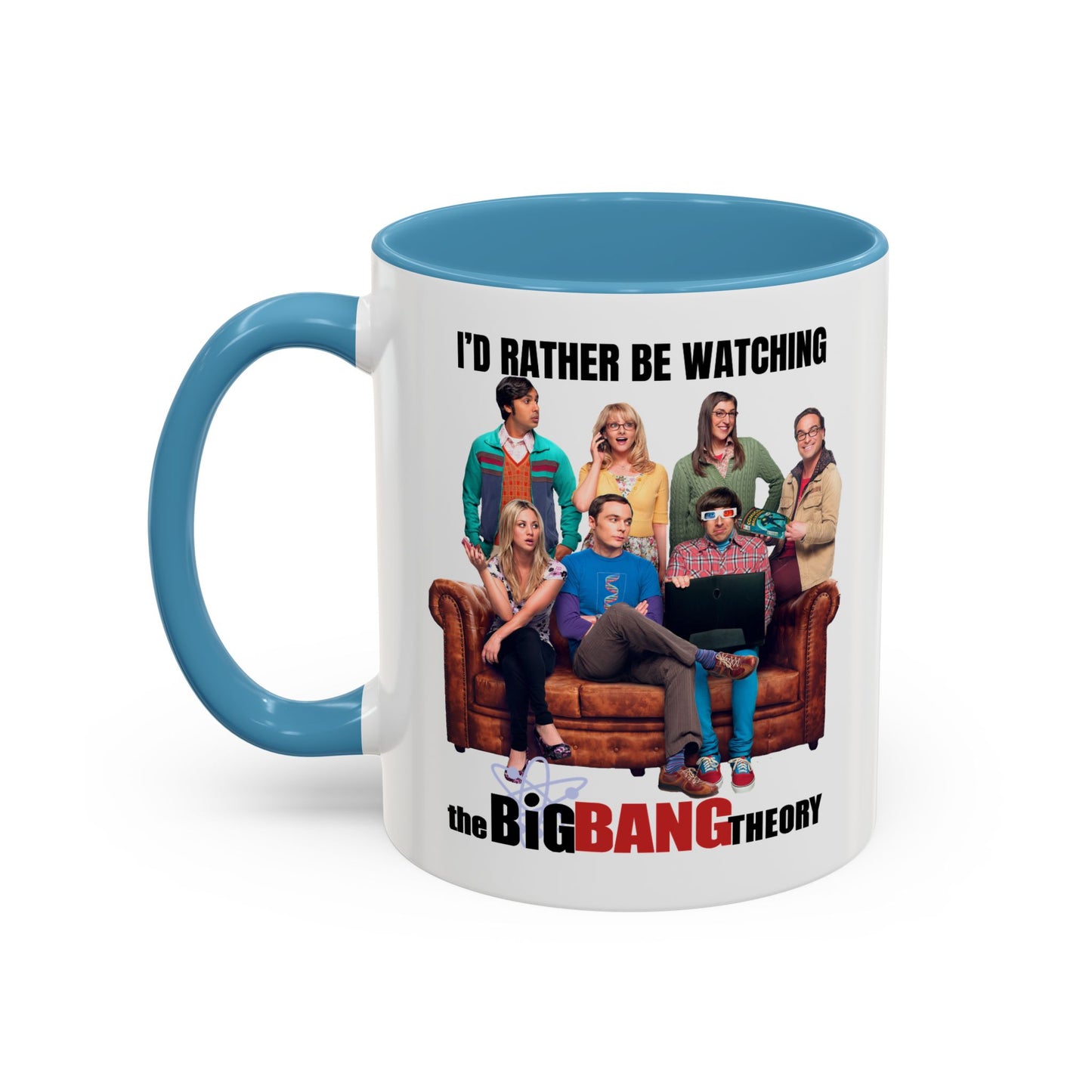 Big Bang Theory TV Show Coffee Mug Colored Handle 11 oz or 15 oz