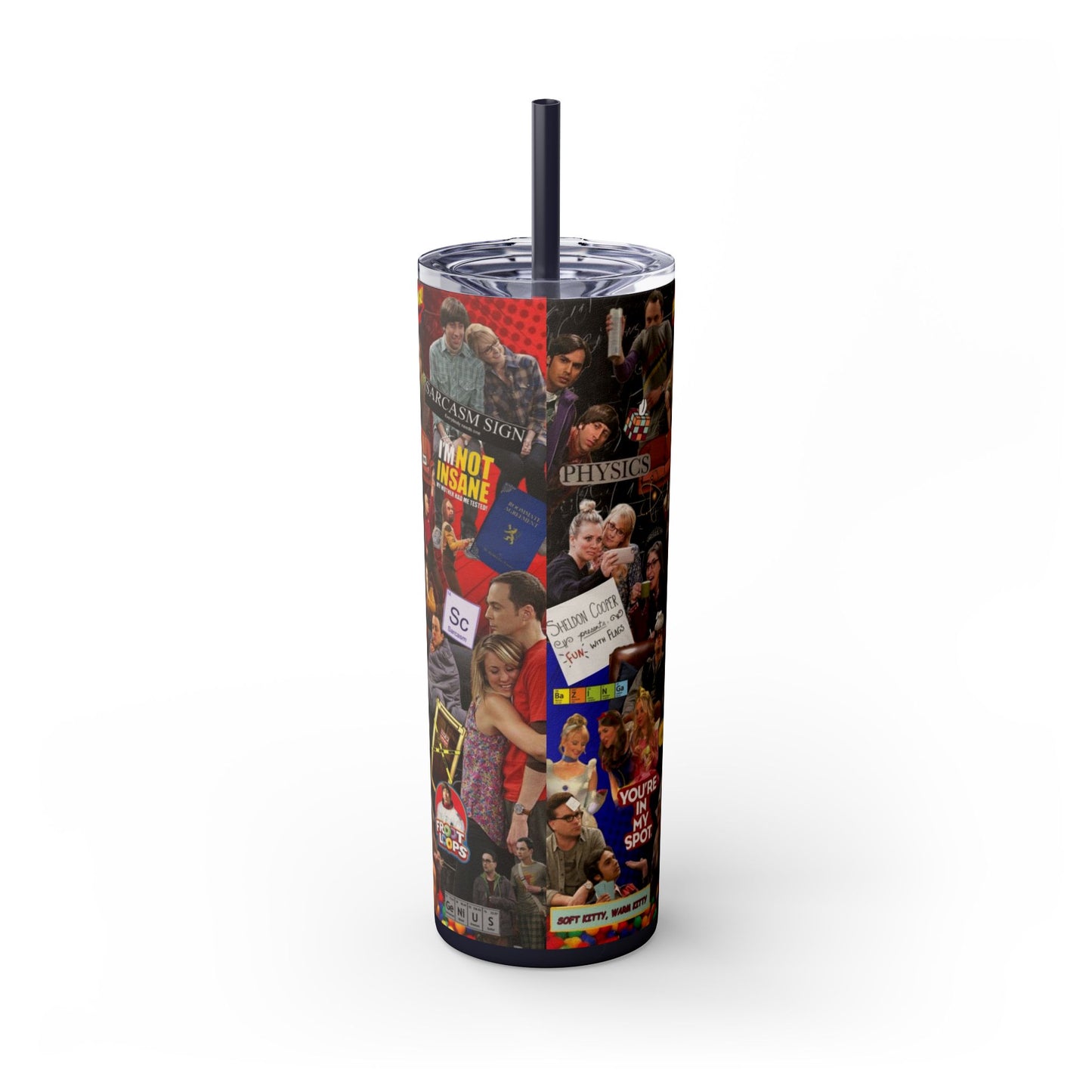 Skinny Tumbler - Sheldon Cooper Bazinga Physics TV Show Nerd The Big Bang Theory