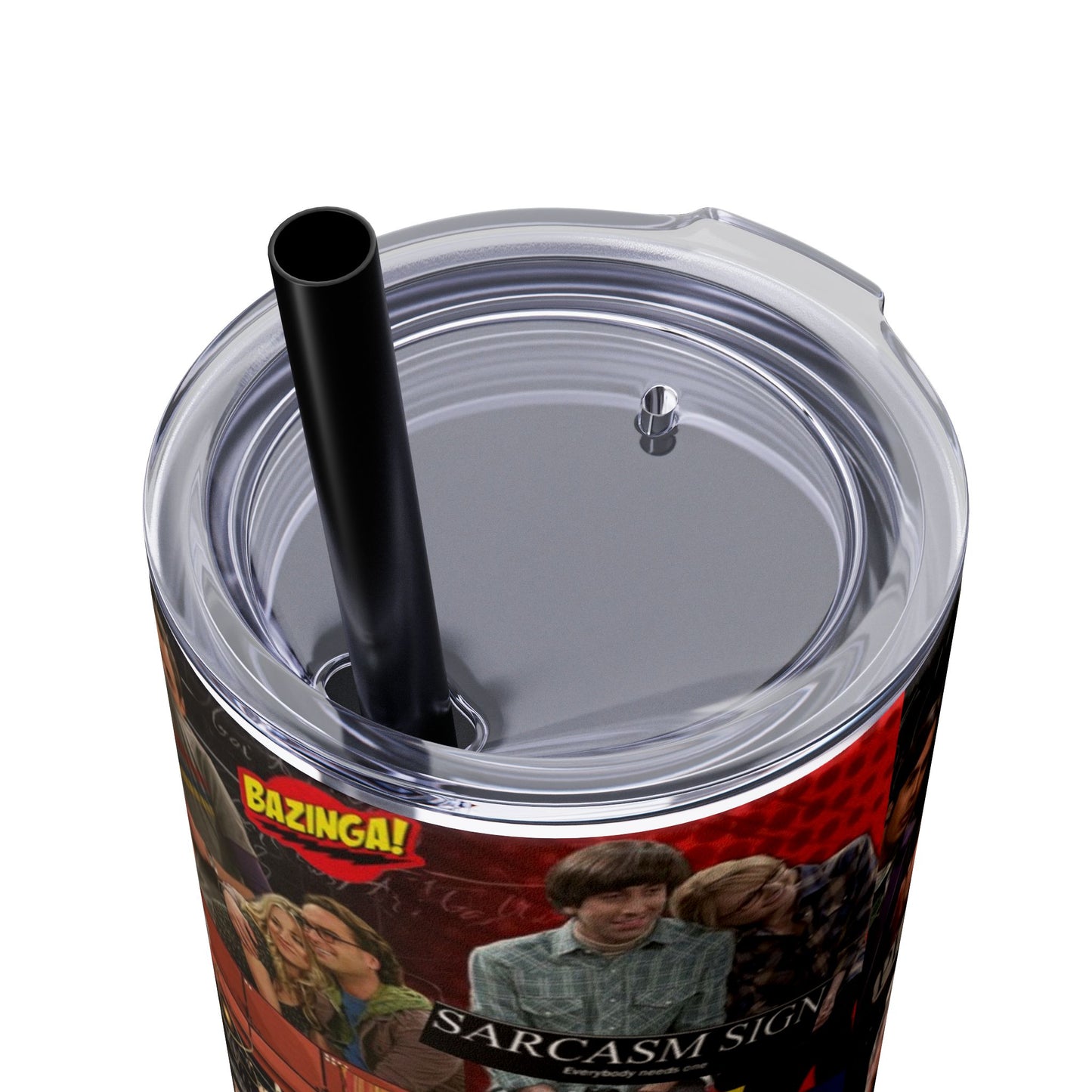 Skinny Tumbler - Sheldon Cooper Bazinga Physics TV Show Nerd The Big Bang Theory