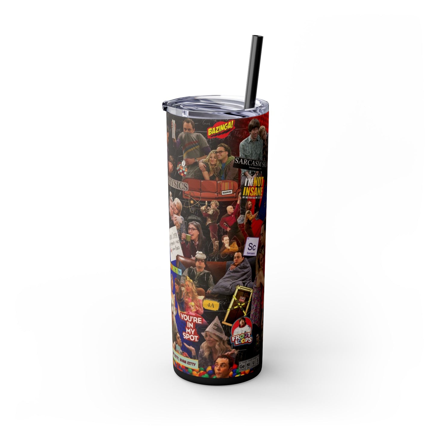 Skinny Tumbler - Sheldon Cooper Bazinga Physics TV Show Nerd The Big Bang Theory