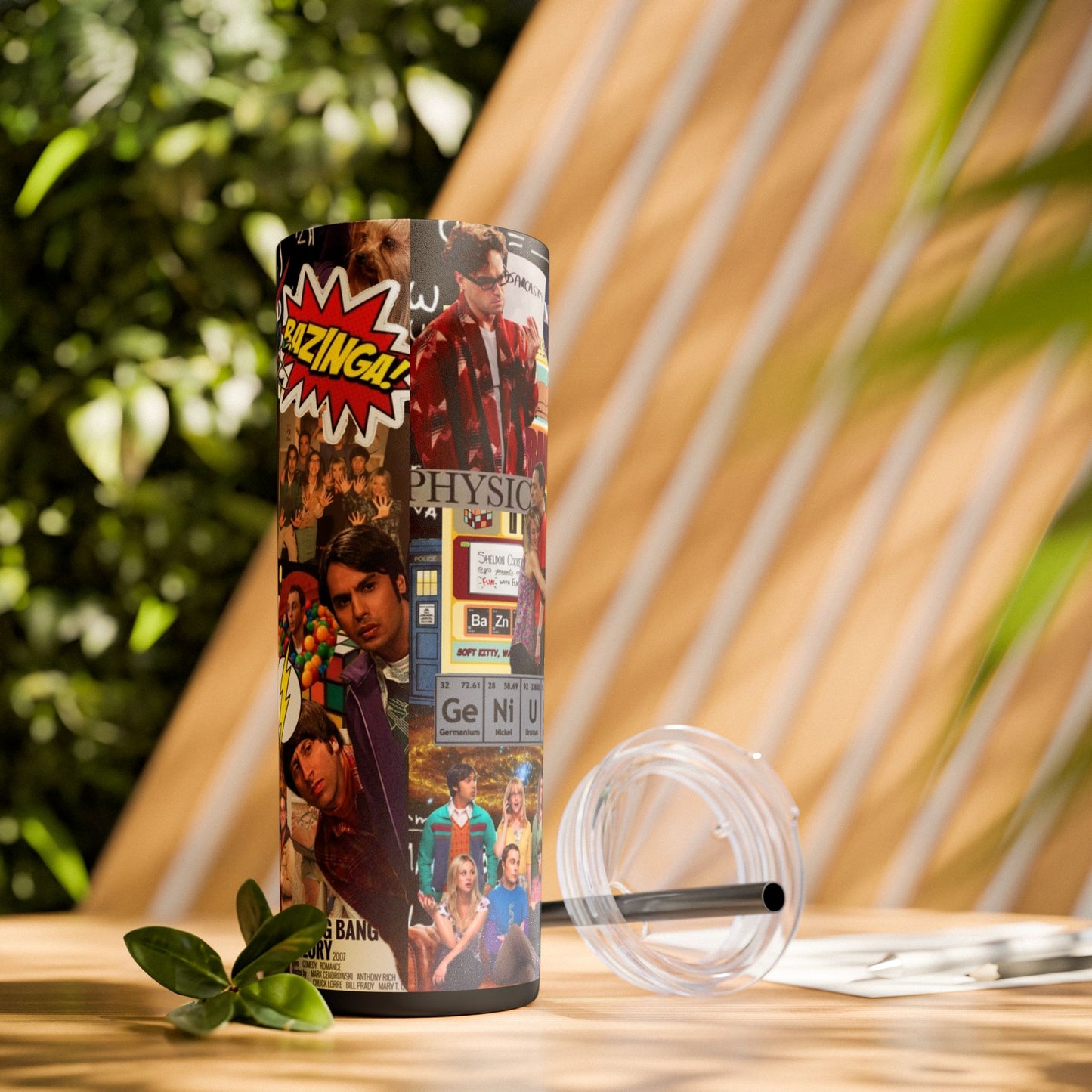 Skinny Tumbler - Sheldon Cooper Bazinga Physics TV Show Nerd The Big Bang Theory