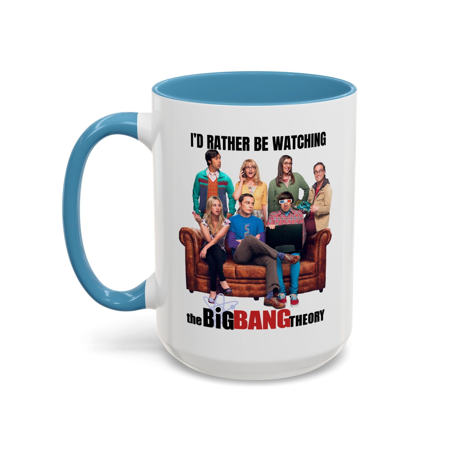 Big Bang Theory TV Show Coffee Mug Colored Handle 11 oz or 15 oz