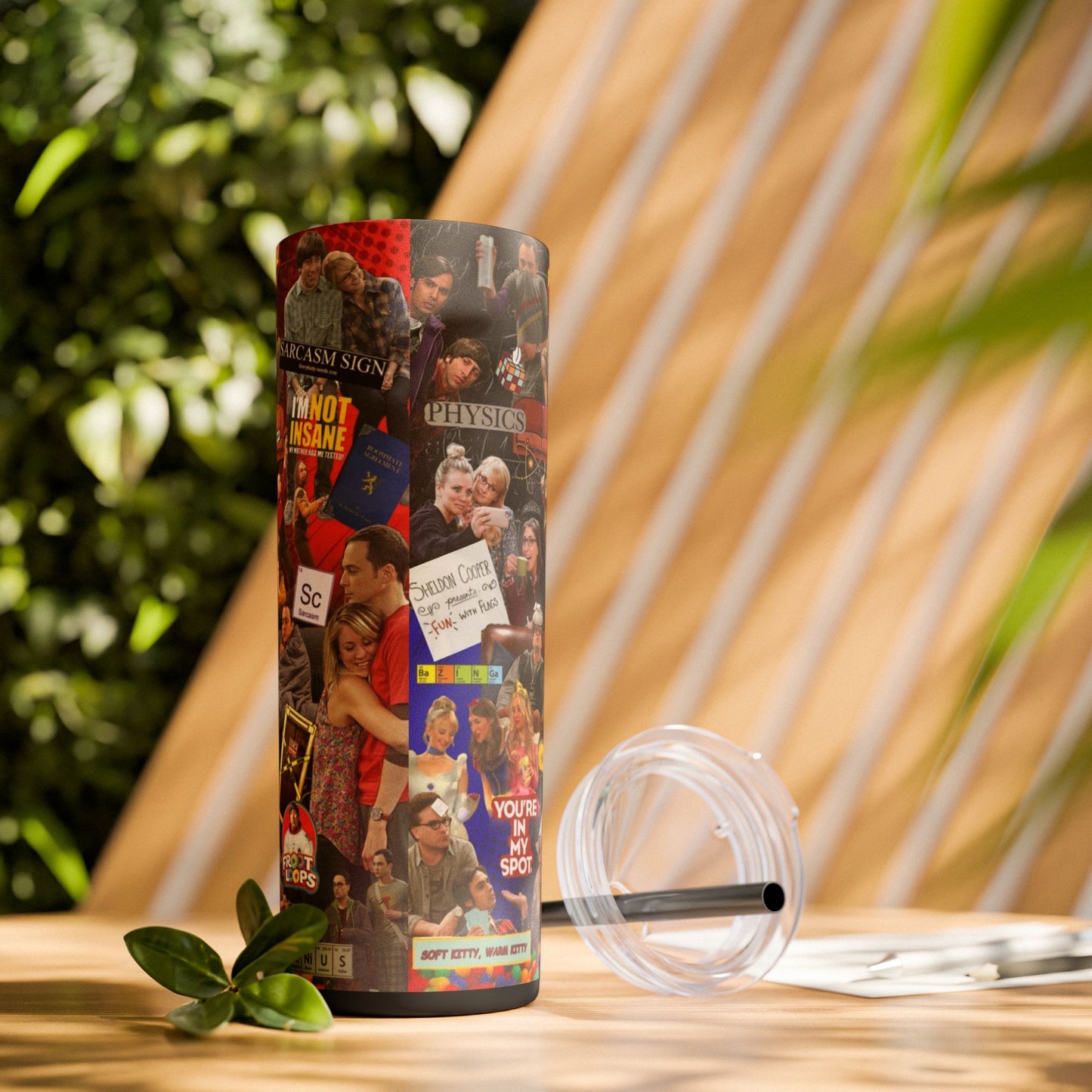 Skinny Tumbler - Sheldon Cooper Bazinga Physics TV Show Nerd The Big Bang Theory