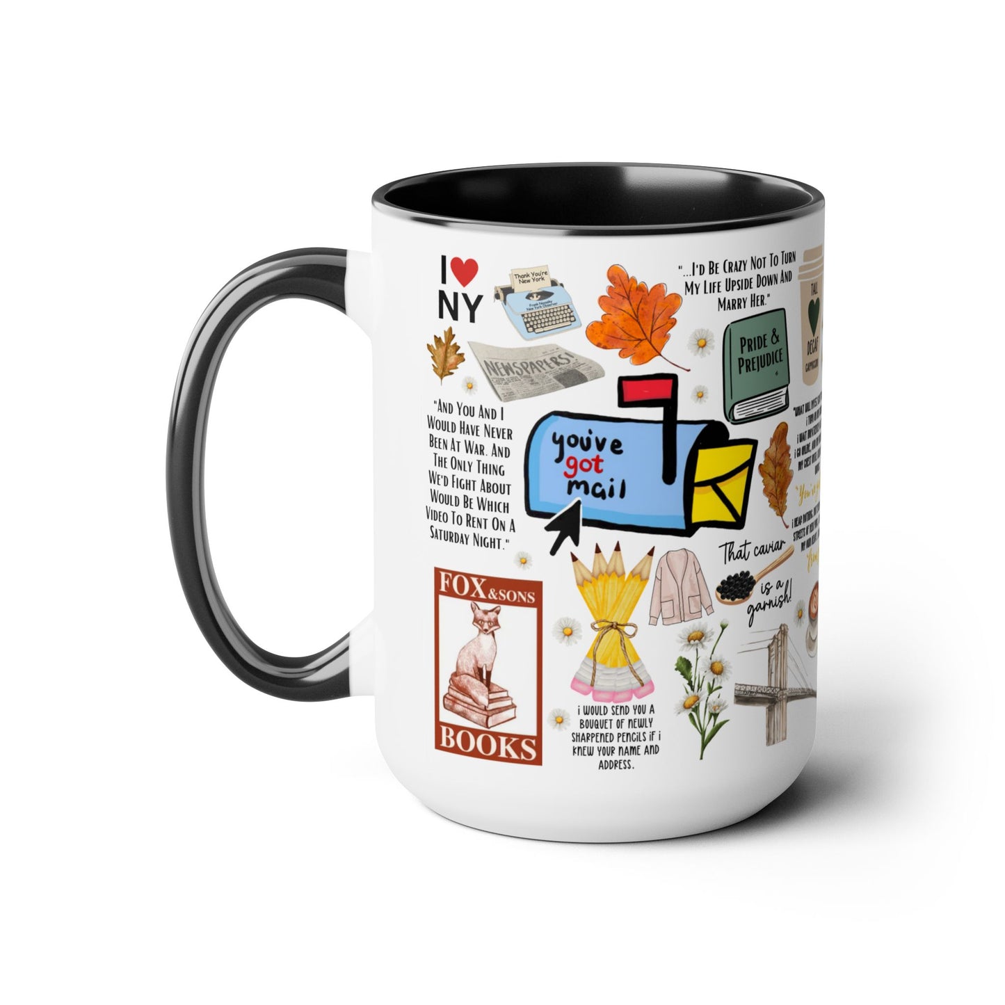 Youve Got Mail Mug 15 oz Colored Handle Coffee Mug