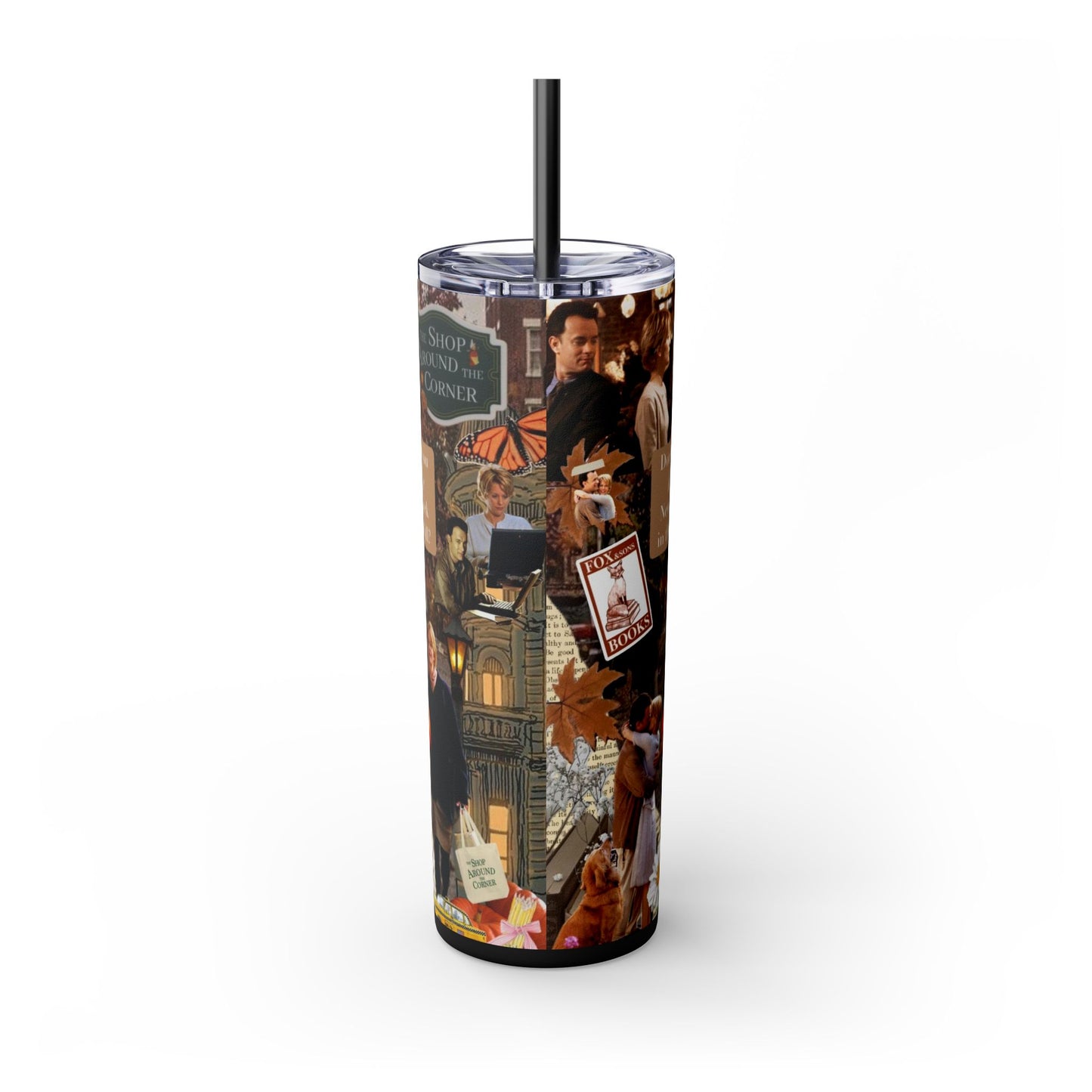 Skinny Tumbler Cup - You've Got Mail Movie Romcom 90s New York Design, 20oz