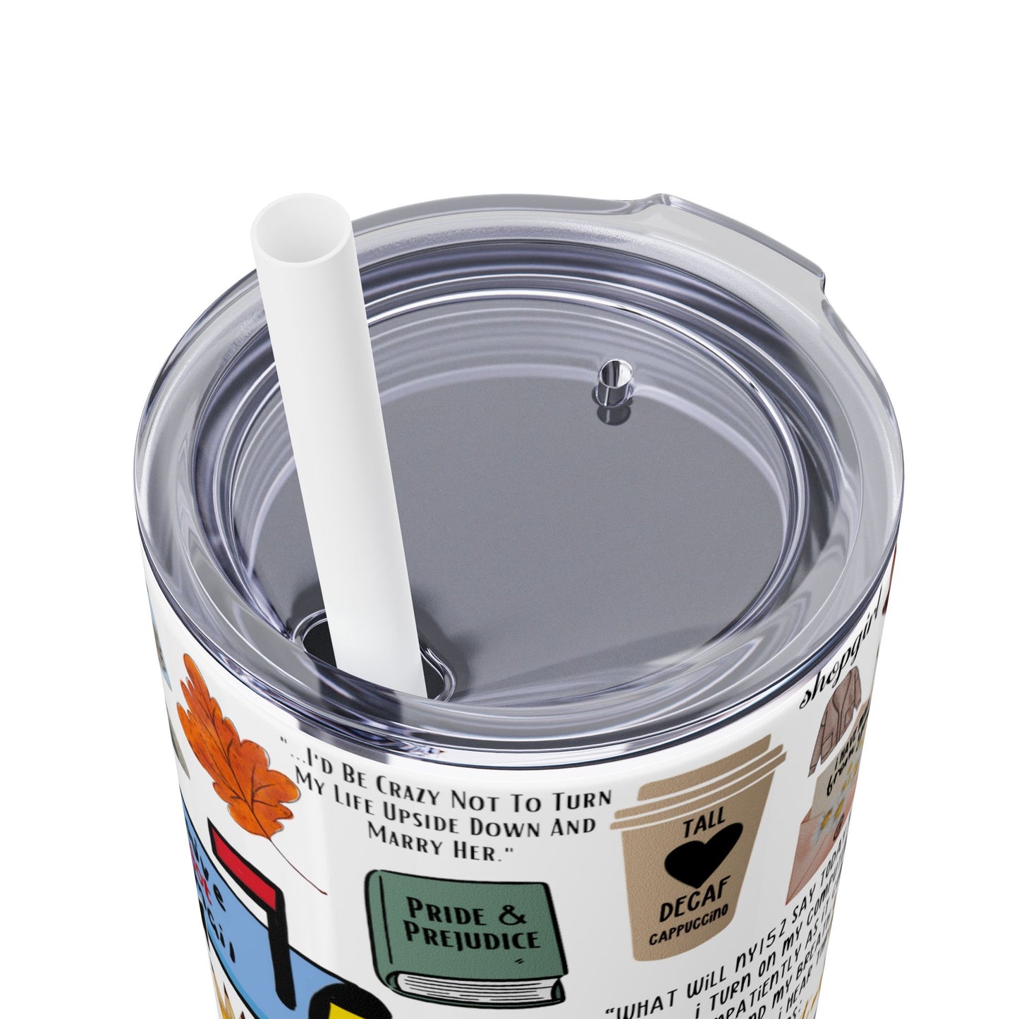 You've Got Mail Movie Skinny Tumbler with Straw 20oz
