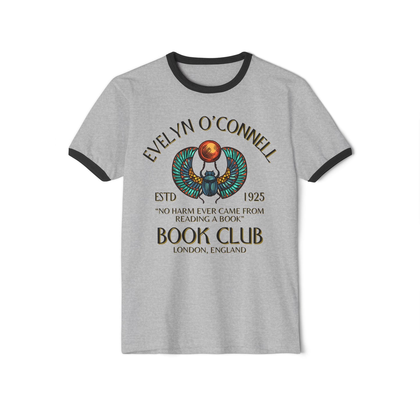 The Mummy 1999 Book Club Unisex Ringer Tee, Evelyn Oconnell 90s Movies Shirt, Vintage Film Fan Gift, Retro Movie Lover Top, Classic