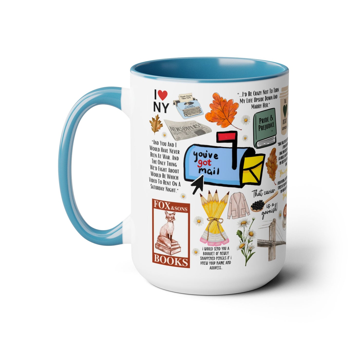 Youve Got Mail Mug 15 oz Colored Handle Coffee Mug