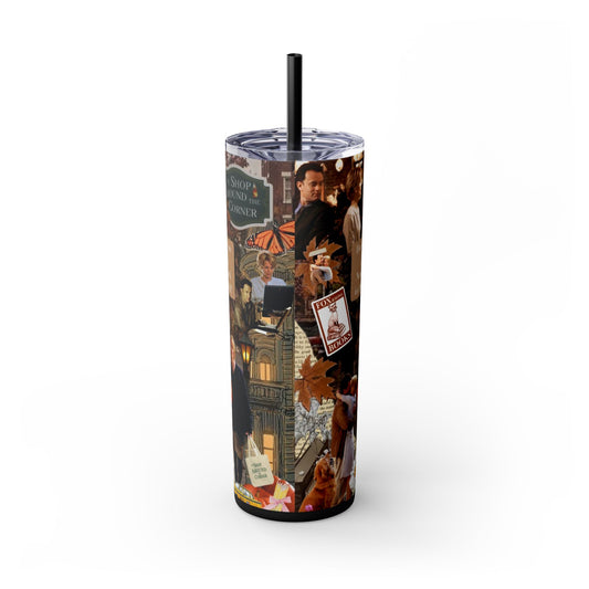 Skinny Tumbler Cup - You've Got Mail Movie Romcom 90s New York Design, 20oz