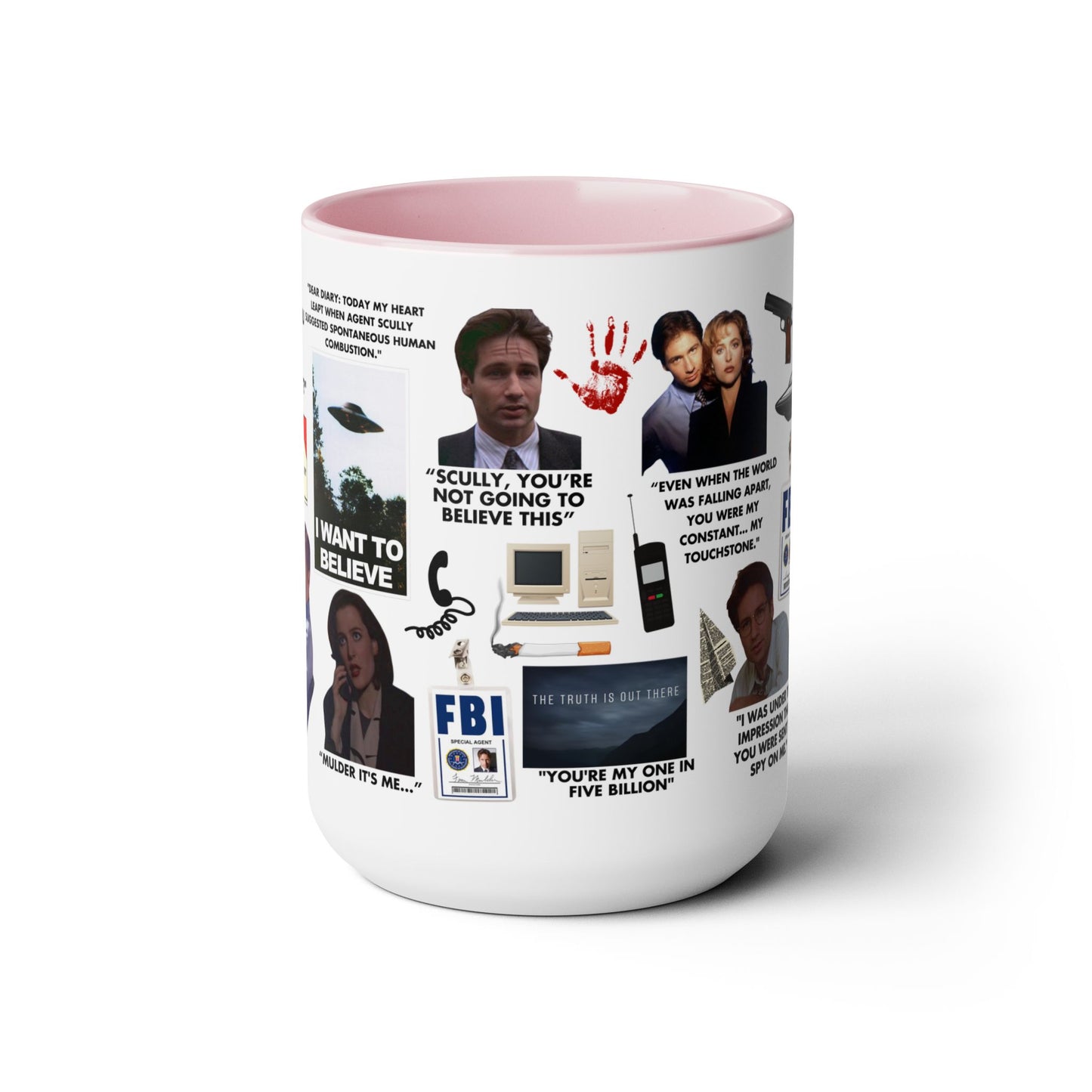 Files 15 oz Colored Handle Coffee Mug