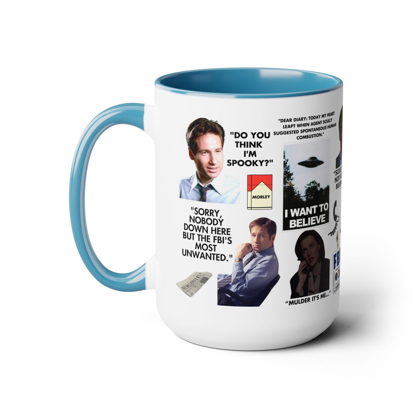 Files 15 oz Colored Handle Coffee Mug