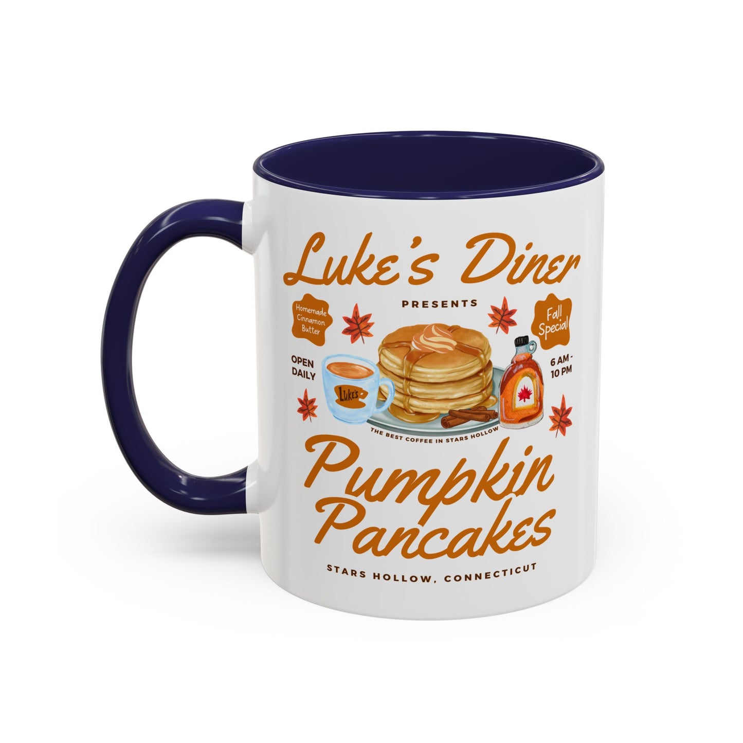 Gilmore Girls TV Show Colored Handle TV Mug 11 oz or 15 oz - Luke’s Diner Pumpkin Pancakes