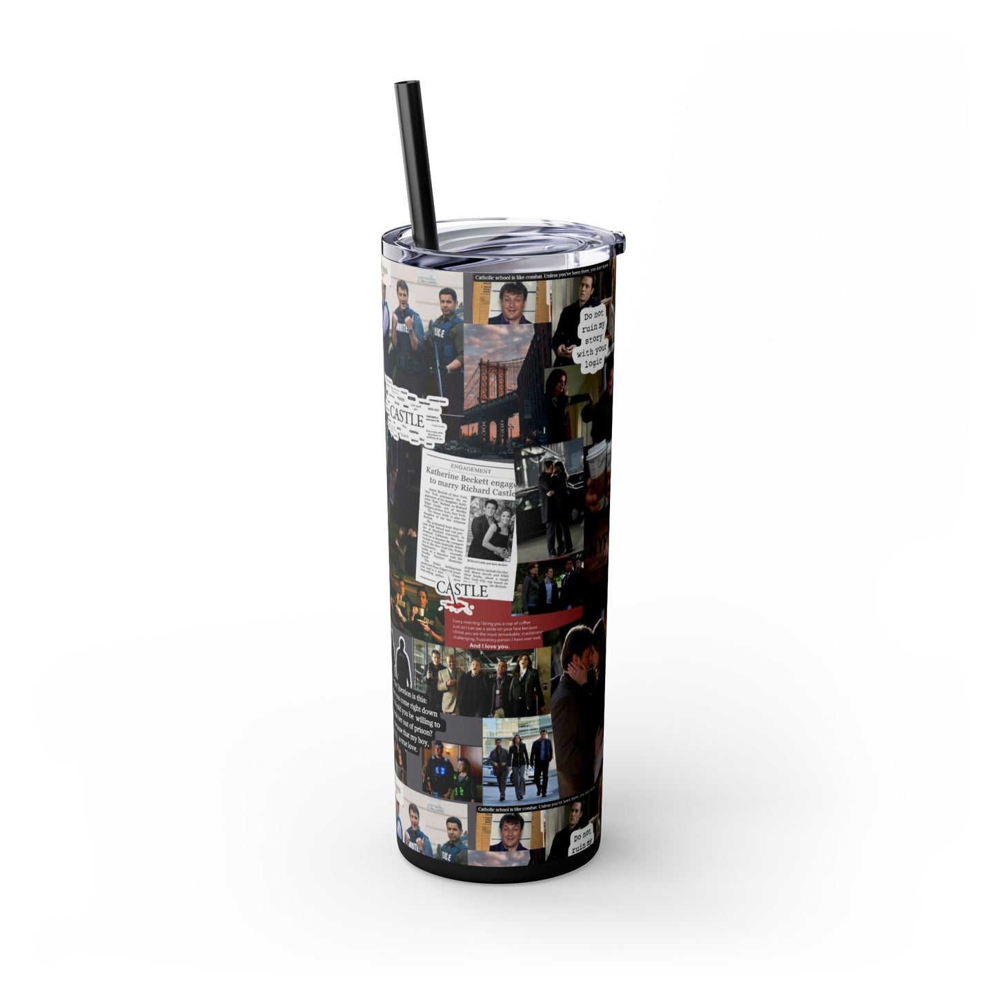 Castle TV Show Skinny Tumbler Kate Beckett Richard Castle Crime Junkie