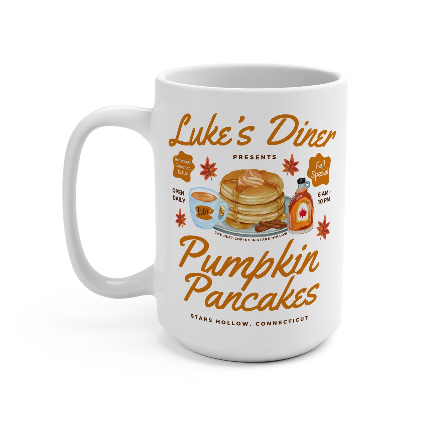 Gilmore Girls TV Show Coffee Mug - 15 oz - Luke’s Diner Pumpkin Pancakes