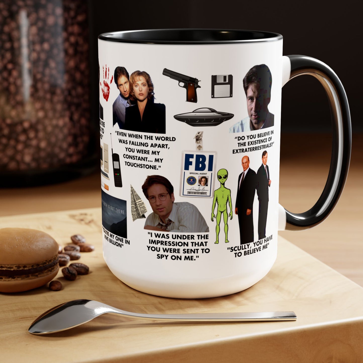 Files 15 oz Colored Handle Coffee Mug