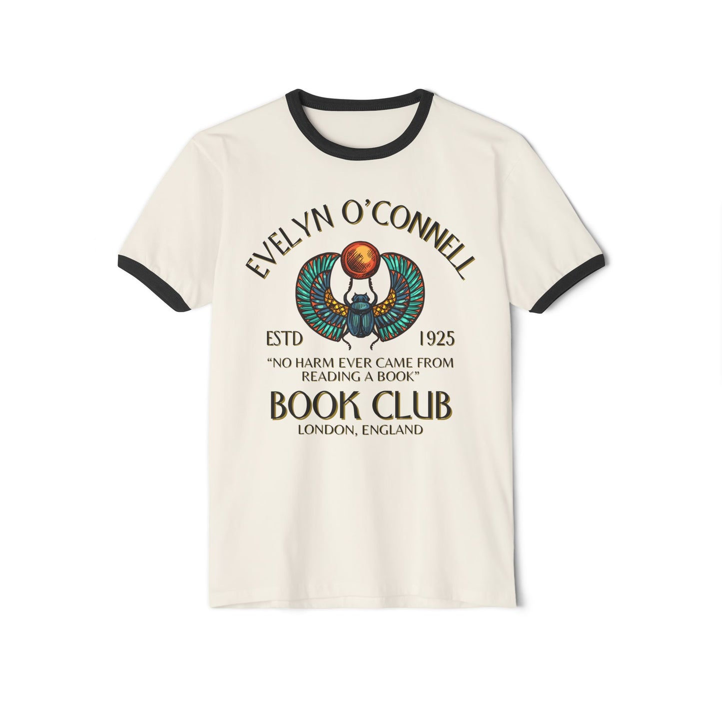 The Mummy 1999 Book Club Unisex Ringer Tee, Evelyn Oconnell 90s Movies Shirt, Vintage Film Fan Gift, Retro Movie Lover Top, Classic