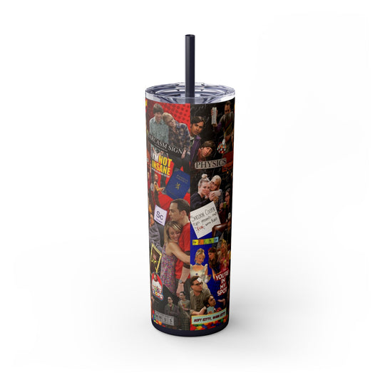 Skinny Tumbler - Sheldon Cooper Bazinga Physics TV Show Nerd The Big Bang Theory