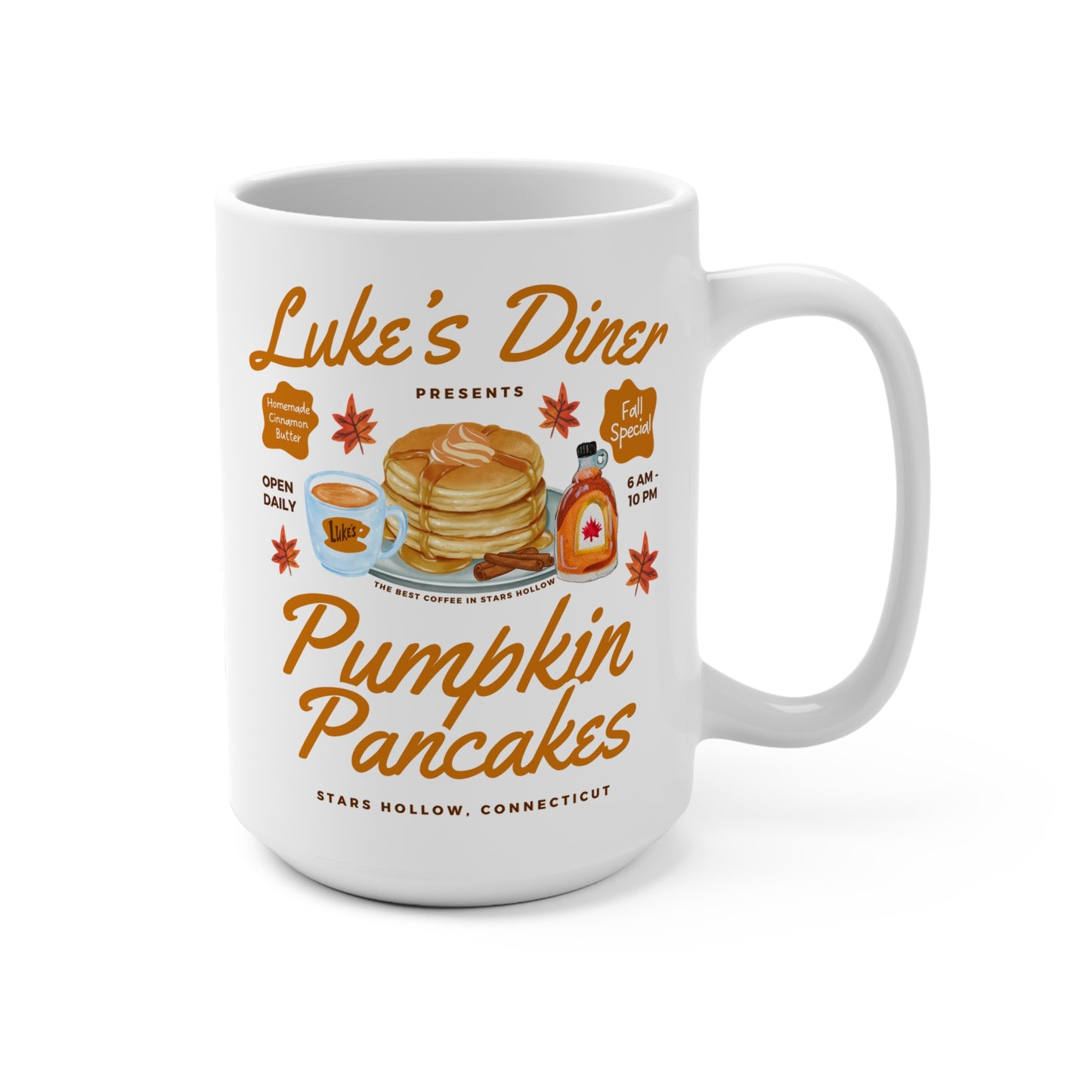 Gilmore Girls TV Show Coffee Mug - 15 oz - Luke’s Diner Pumpkin Pancakes