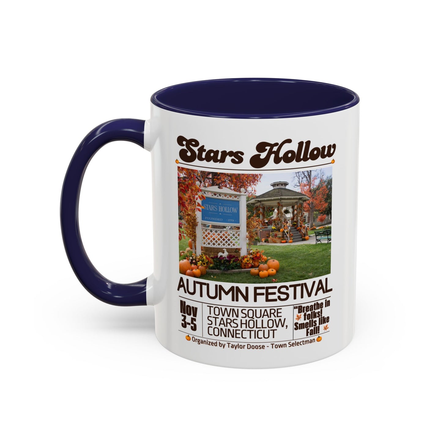 Gilmore Girls TV Show Colored Handle TV Mug 11 oz or 15 oz - Stars Hollow Autumn Festival Coffee Mug Gift