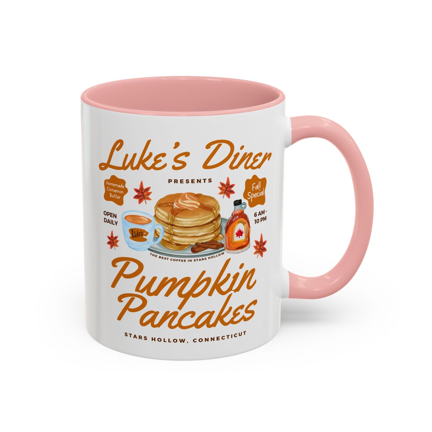 Gilmore Girls TV Show Colored Handle TV Mug 11 oz or 15 oz - Luke’s Diner Pumpkin Pancakes