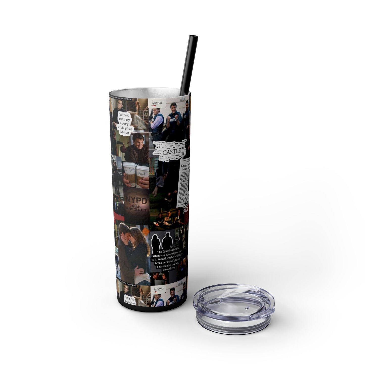 Castle TV Show Skinny Tumbler Kate Beckett Richard Castle Crime Junkie