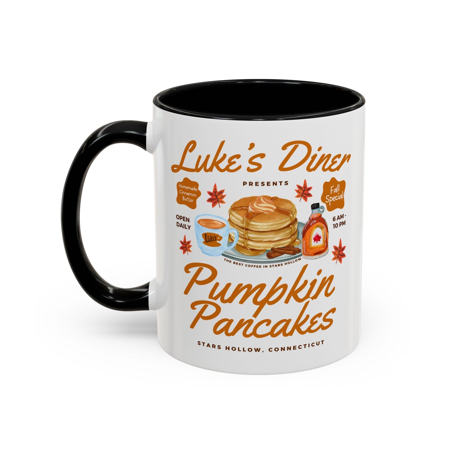 Gilmore Girls TV Show Colored Handle TV Mug 11 oz or 15 oz - Luke’s Diner Pumpkin Pancakes