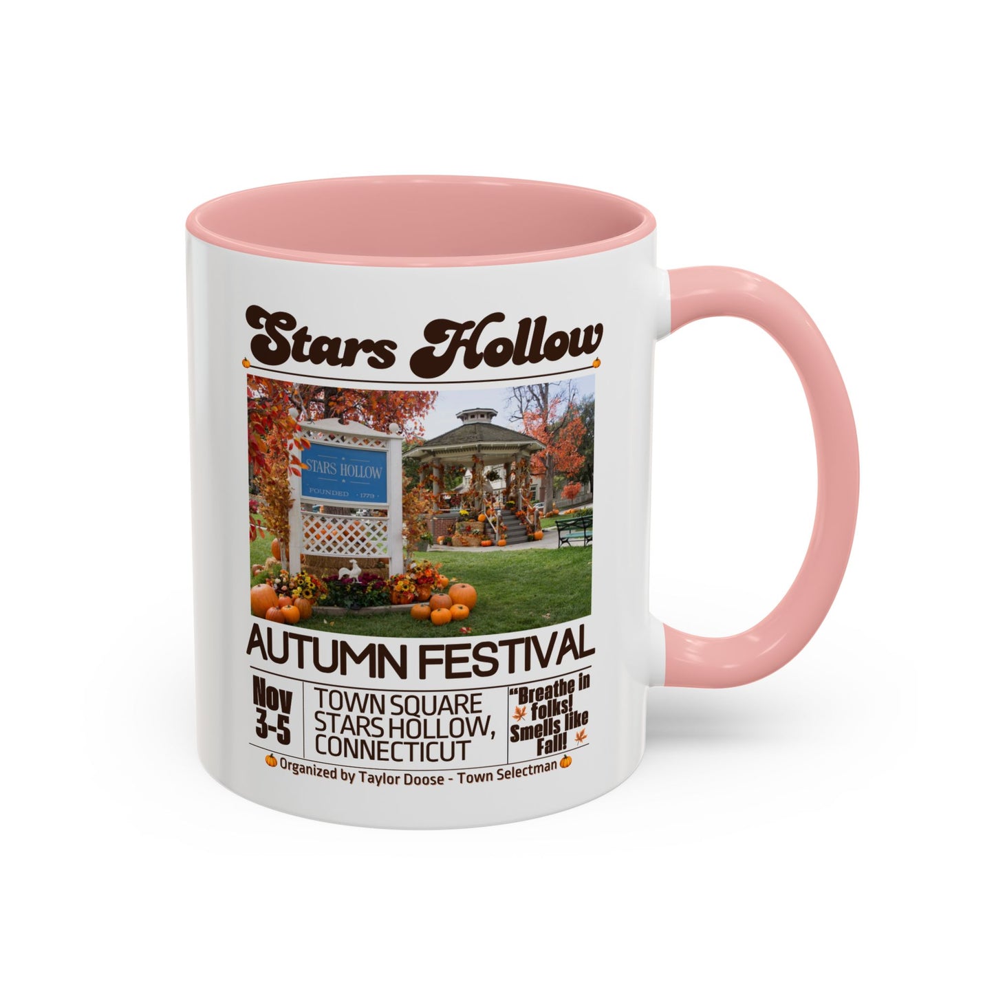 Gilmore Girls TV Show Colored Handle TV Mug 11 oz or 15 oz - Stars Hollow Autumn Festival Coffee Mug Gift