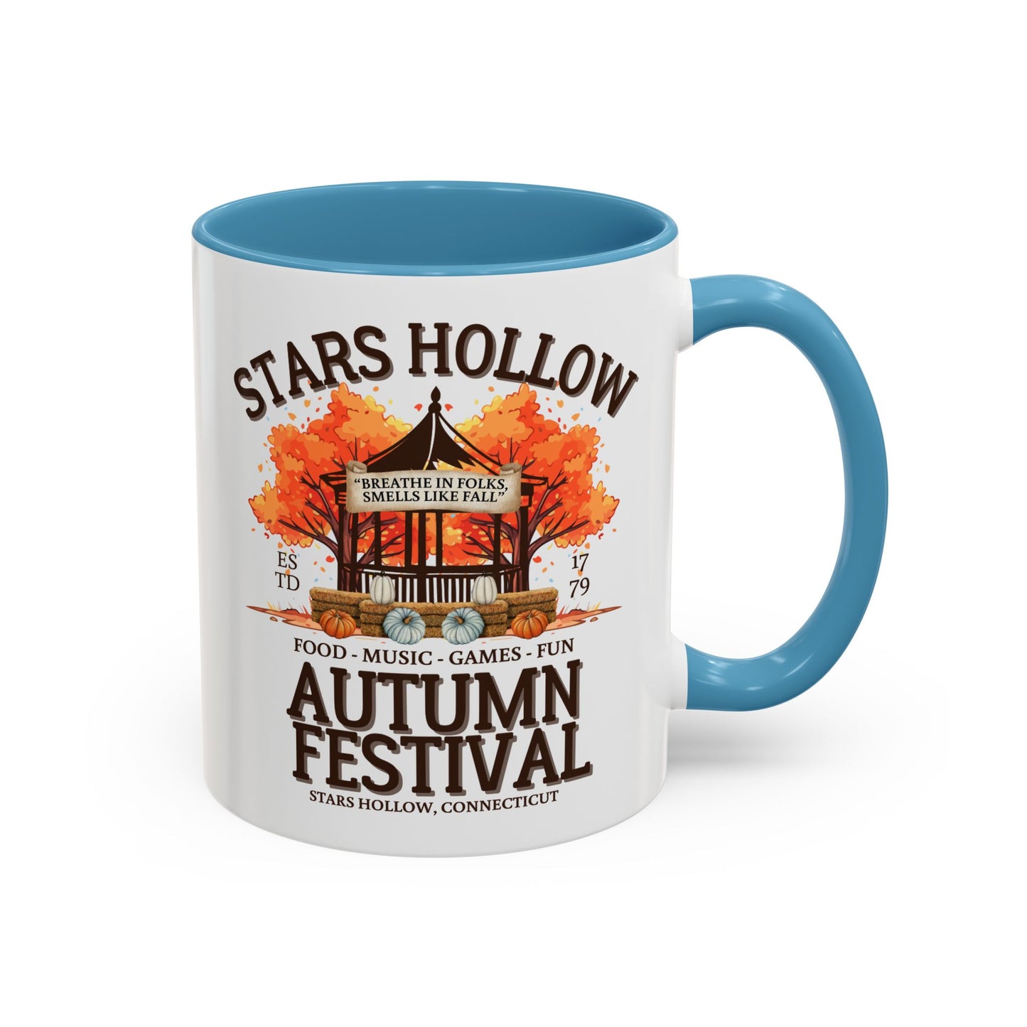 Gilmore Girls TV Show Colored Handle TV Mug 11 oz or 15 oz - Stars Hollow Autumn Festival Coffee Mug Gift