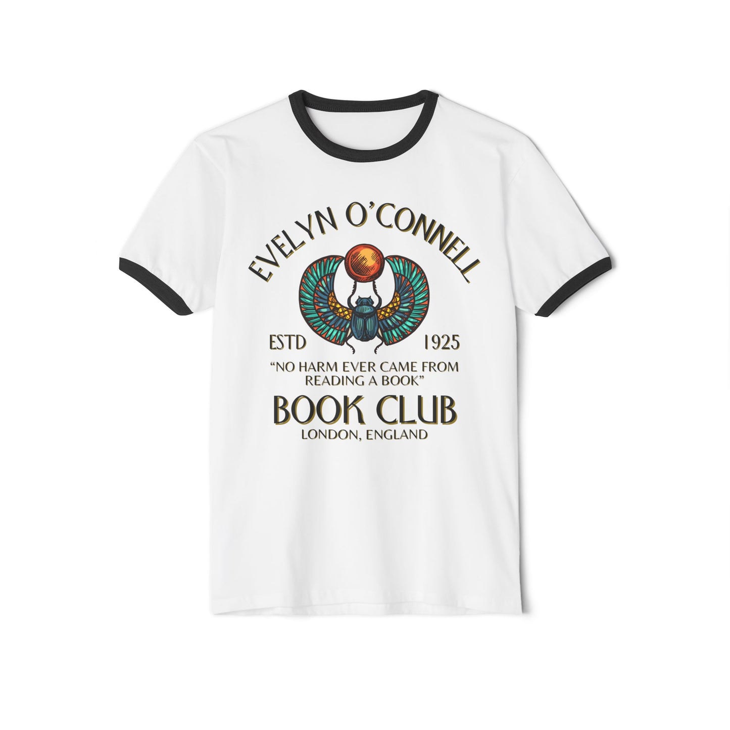 The Mummy 1999 Book Club Unisex Ringer Tee, Evelyn Oconnell 90s Movies Shirt, Vintage Film Fan Gift, Retro Movie Lover Top, Classic