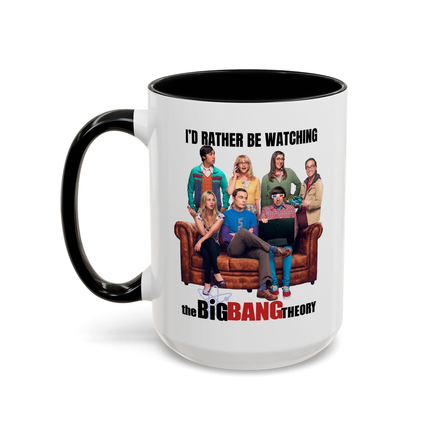Big Bang Theory TV Show Coffee Mug Colored Handle 11 oz or 15 oz