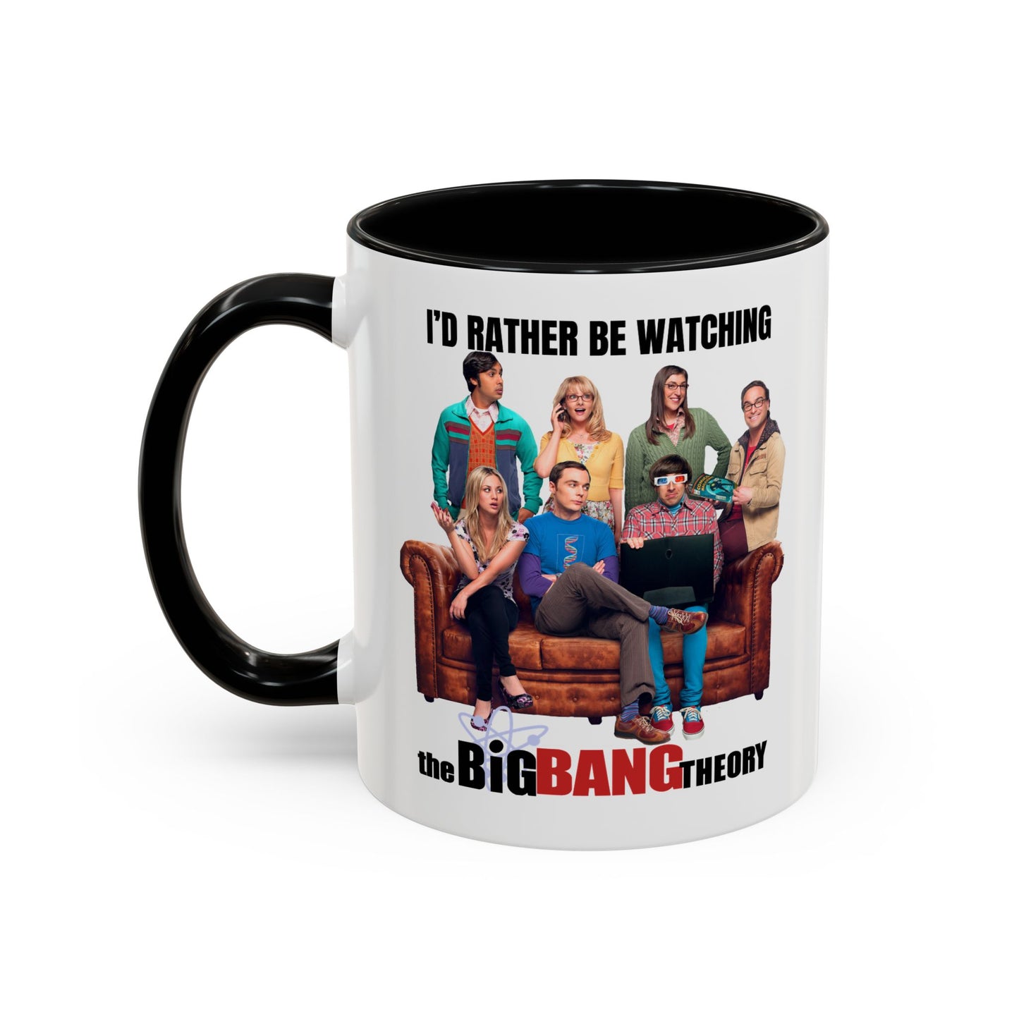 Big Bang Theory TV Show Coffee Mug Colored Handle 11 oz or 15 oz