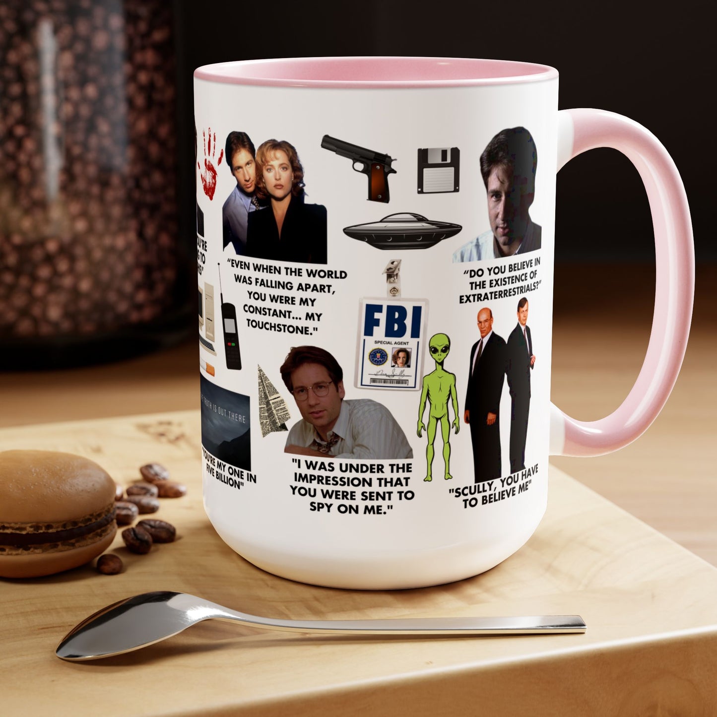 Files 15 oz Colored Handle Coffee Mug