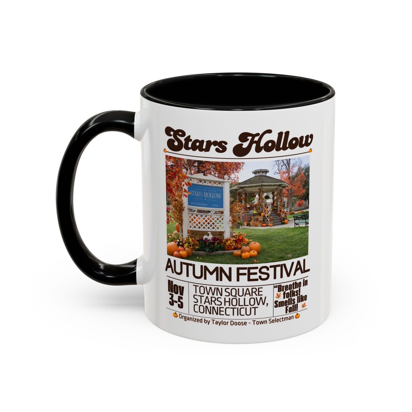 Gilmore Girls TV Show Colored Handle TV Mug 11 oz or 15 oz - Stars Hollow Autumn Festival Coffee Mug Gift