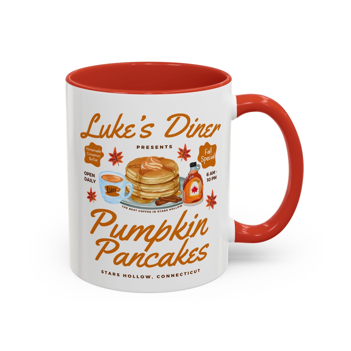 Gilmore Girls TV Show Colored Handle TV Mug 11 oz or 15 oz - Luke’s Diner Pumpkin Pancakes