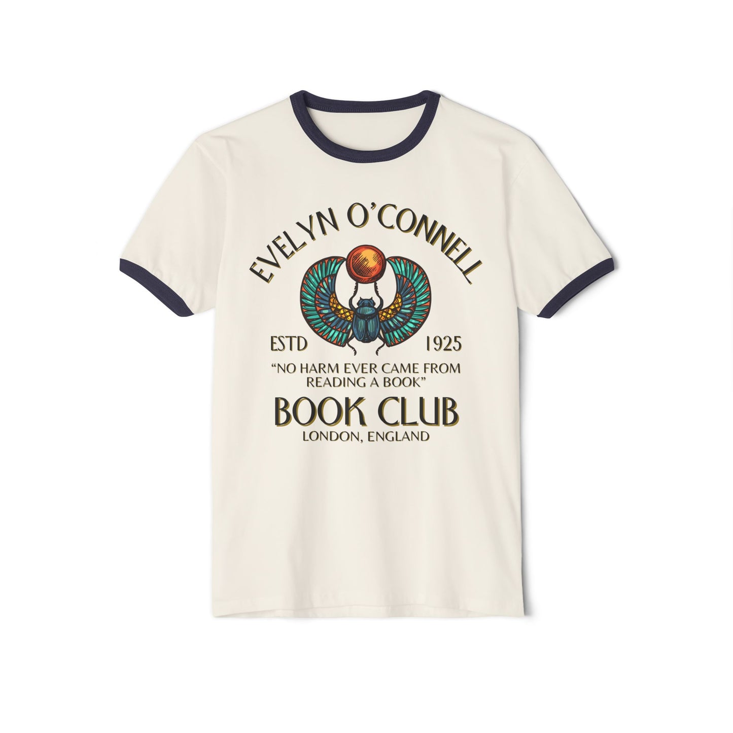 The Mummy 1999 Book Club Unisex Ringer Tee, Evelyn Oconnell 90s Movies Shirt, Vintage Film Fan Gift, Retro Movie Lover Top, Classic