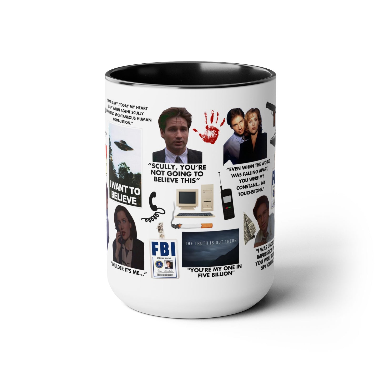 Files 15 oz Colored Handle Coffee Mug