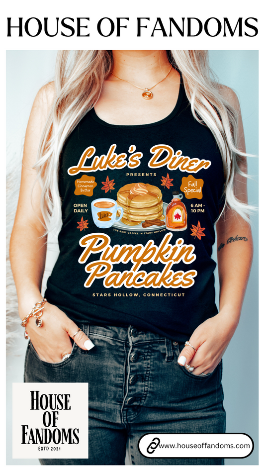 Gilmore Girls TV Show Shirt Tank - Luke’s Diner Pumpkin Pancakes