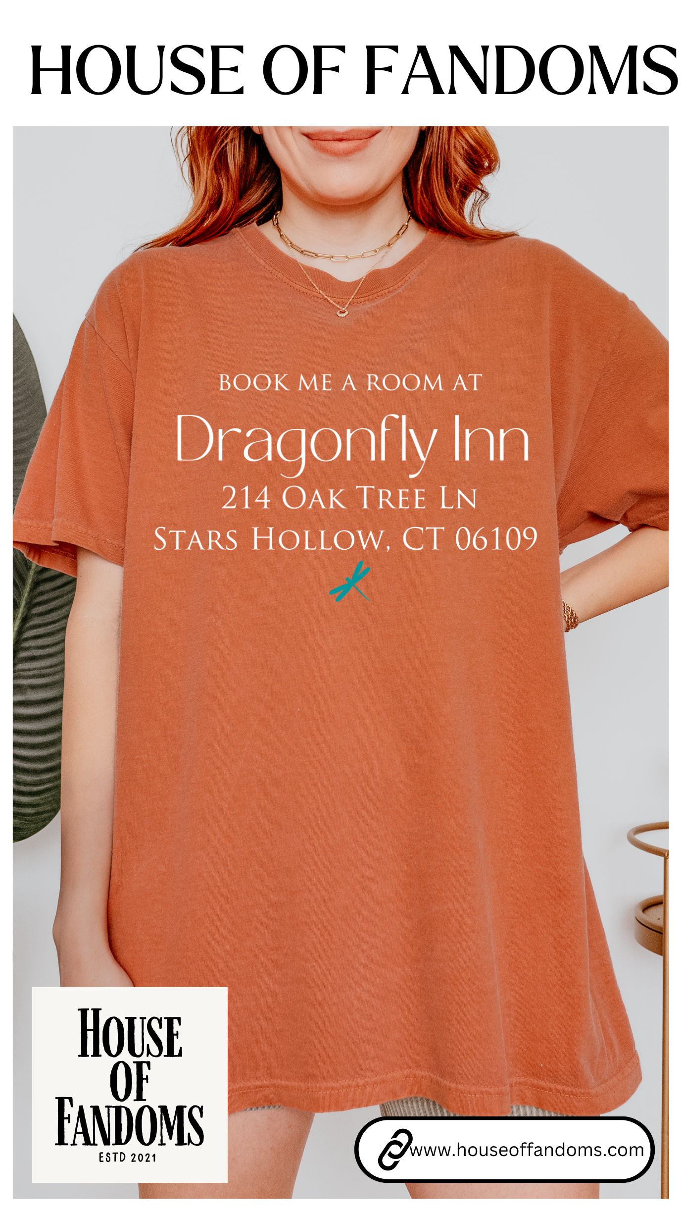 Comfort Colors® Gilmore Girls Shirt - Book Me a Room at Dragonfly Inn Stars Hollow CT