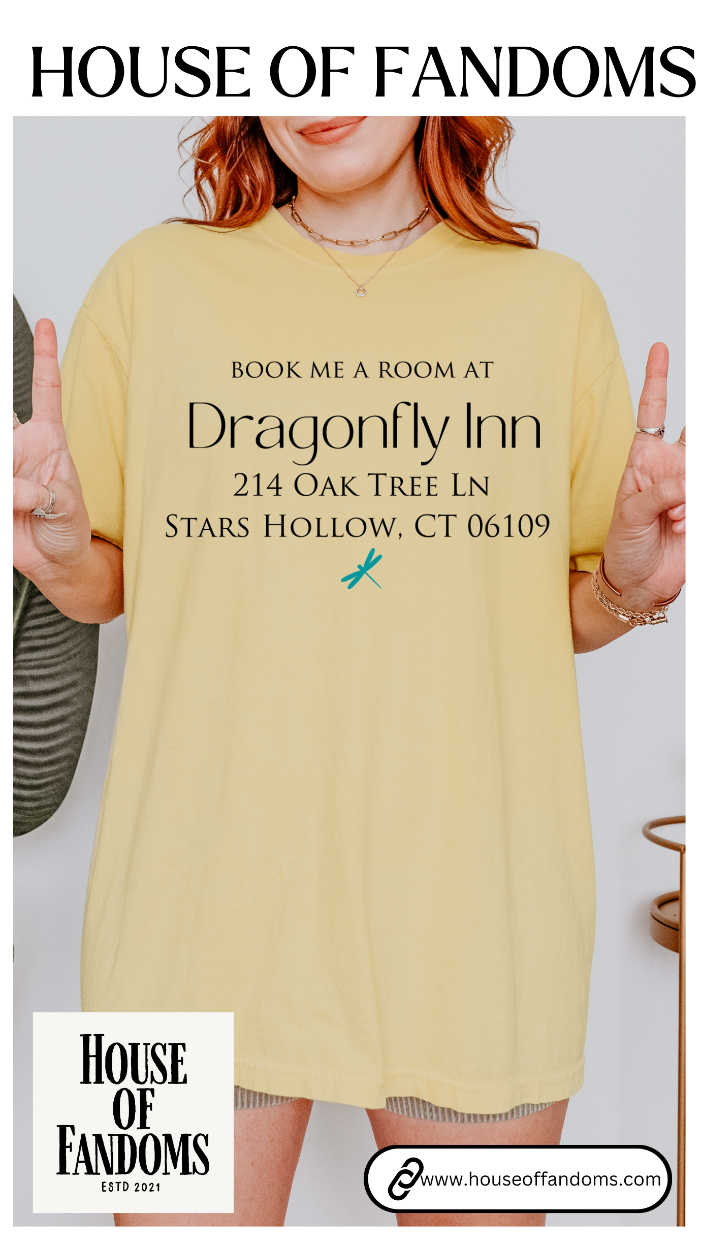 Comfort Colors® Gilmore Girls Shirt - Book Me a Room at Dragonfly Inn Stars Hollow CT