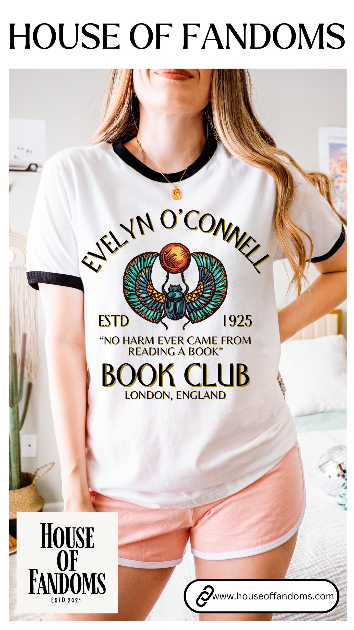 The Mummy 1999 Book Club Unisex Ringer Tee, Evelyn Oconnell 90s Movies Shirt, Vintage Film Fan Gift, Retro Movie Lover Top, Classic