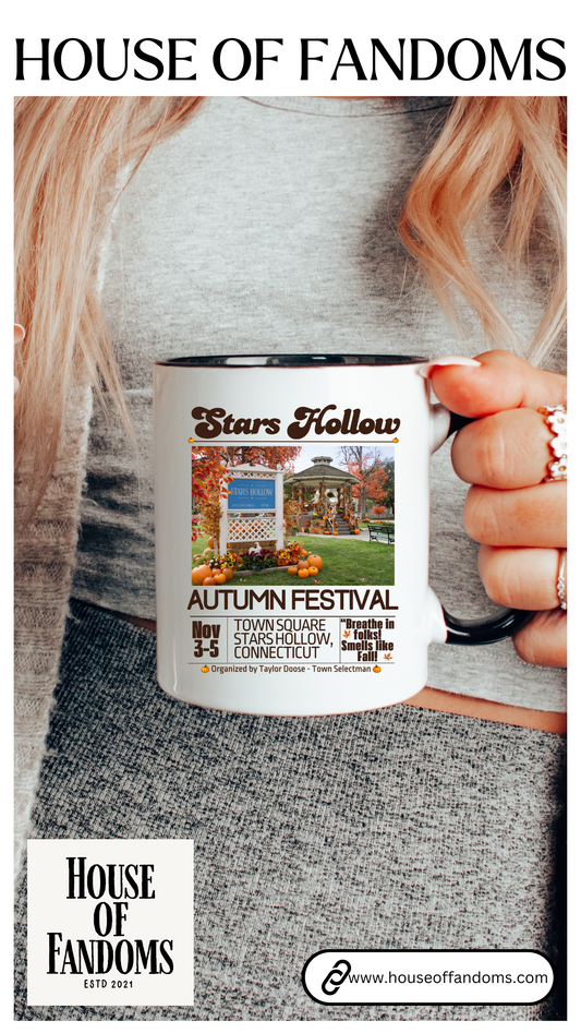 Gilmore Girls TV Show Colored Handle TV Mug 11 oz or 15 oz - Stars Hollow Autumn Festival Coffee Mug Gift