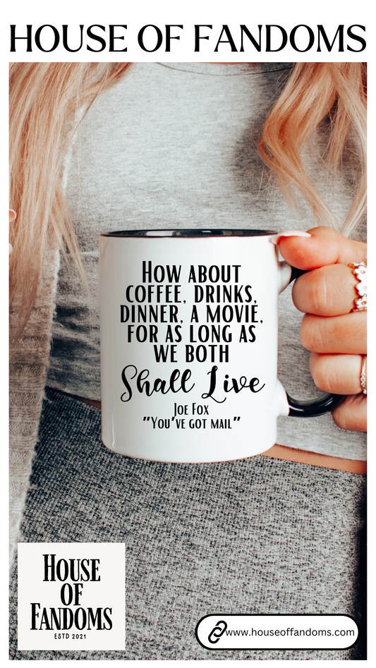 You've Got Mail Movie Coffee Mug Colored Handle 11 oz or 15 oz