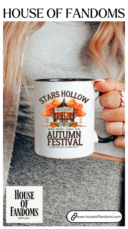 Gilmore Girls TV Show Colored Handle TV Mug 11 oz or 15 oz - Stars Hollow Autumn Festival Coffee Mug Gift