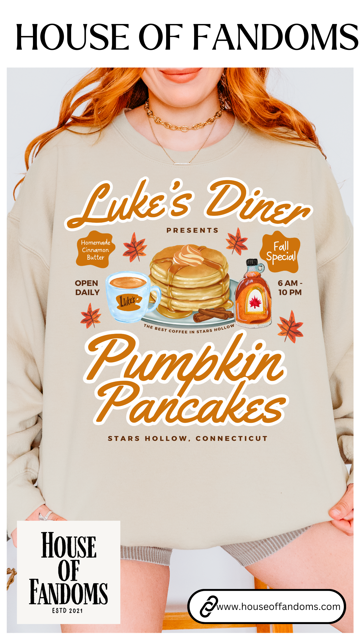 Gilmore Girls TV Show Sweatshirt - Luke’s Diner Pumpkin Pancakes